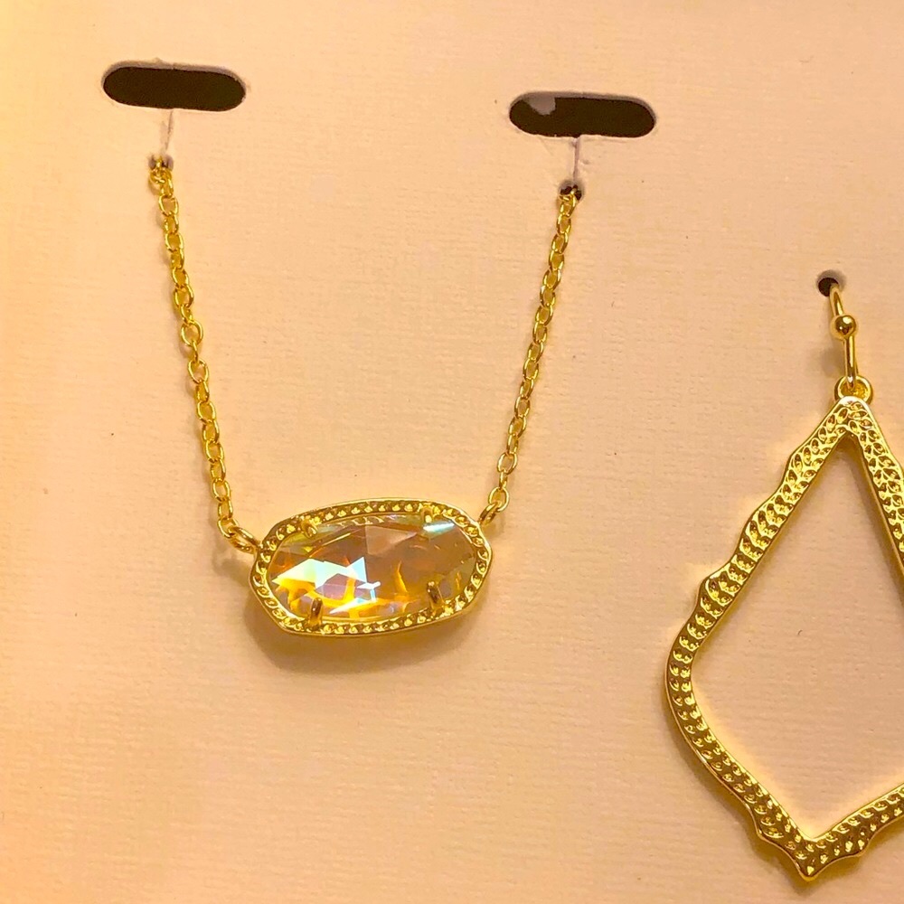 NWT Kendra Scott Limited Edition RARE Gift Set Elisa Sophia Yellow Gold Dichroic - Picture 11 of 16